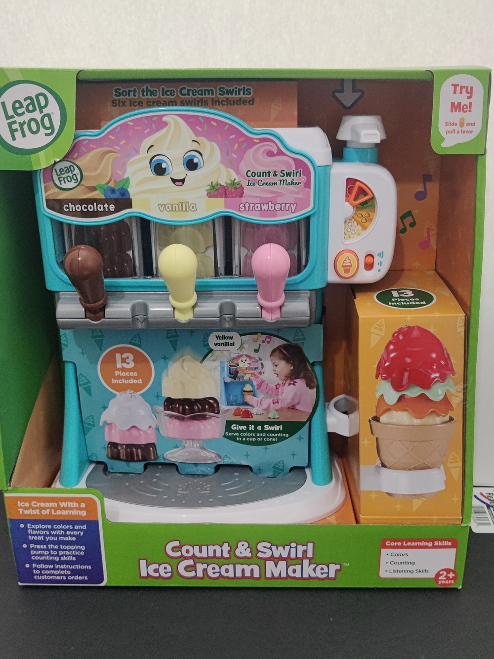 LeapFrog Count & Swirl Ice Cream Maker Educational Toy 13pc New